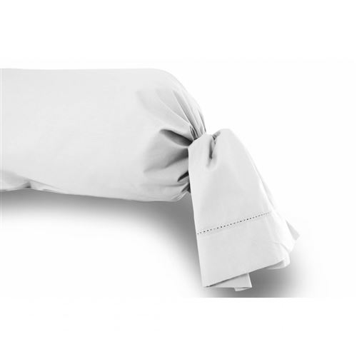 Taie de traversin percale blanc 140 cm