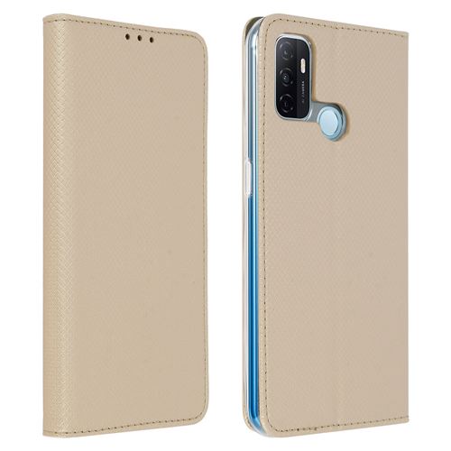 Avizar Étui pour Oppo A53 / A53s Protection avec Porte-carte Fonction Support doré