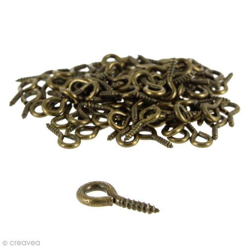 Crochets piton à visser - Bronze - 10 mm - 100 pcs