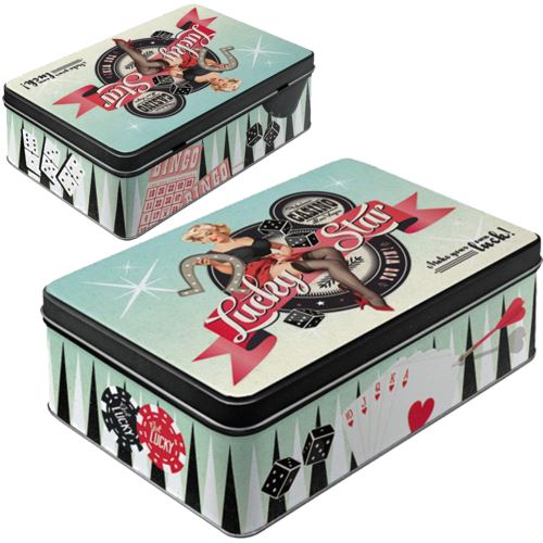 Boite rectangulaire métallique Pin-up