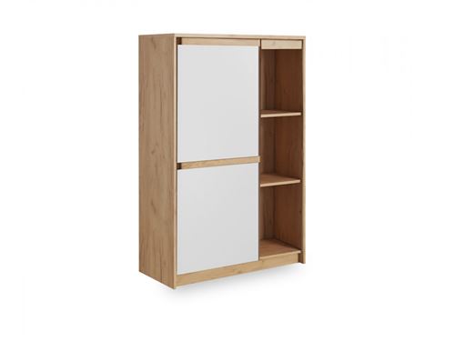 BOBOCHIC Buffet haut 92 cm XELYO Blanc et Chêne