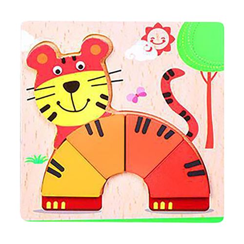 Puzzle animaux en bois pour les tout-petits 1 2 3 ans garçons filles jouet éducatif - Multicolore
