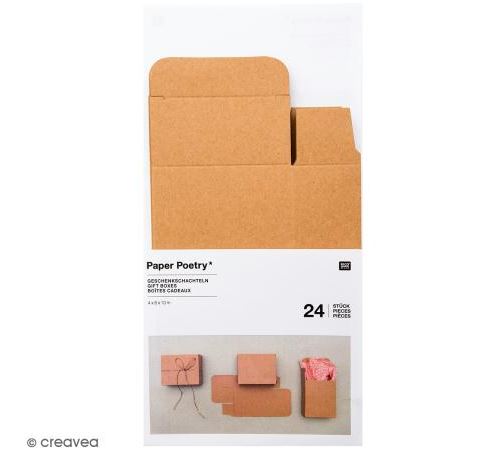Boîtes cadeau Calendrier de l'Avent - Paper Poetry - Kraft - 24 pcs