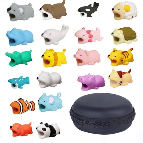Bite 20PCS Ligne cordon pour iPhone Câble animaux Accessoires Pour Câble téléphone Protège mignon