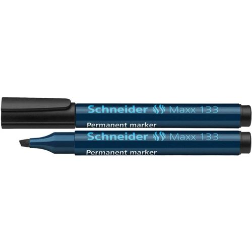 Schneider - 133 Marqueur Permanent, Pointe Biseautée, Noir Largeur De Tracé: Env. 1,0 - 4,0 Mm, Rechargeable -113301