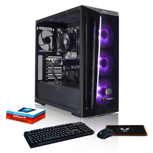 Fierce Explorer RGB/RVB PC Gamer Paquet - Vite 12 x 4.6GHz 12 AMD Ryzen 9 3900X, 512Go M.2 SSD, 16Go of 3000MHz DDR4 RAM / Mémoire, NVIDIA GeForce RTX 2060 Super 8Go, HDMI, USB3, Wi - Fi, Windows 10 installé, Clavier Souris (UK/QWERTY) 1137051