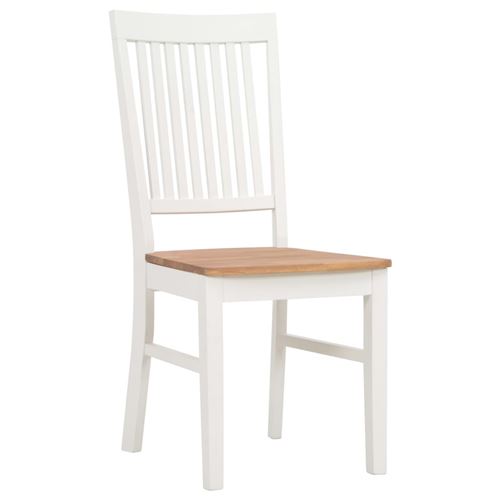 vidaXL Chaises à dîner 2 pcs Blanc 44x59x95 cm Bois de chêne solide