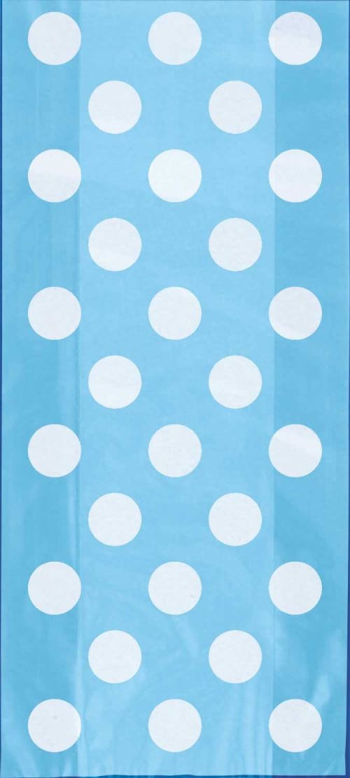 Haza Original sacs de fête points blancs 13 x 28 cm 20 pcs bleu clair