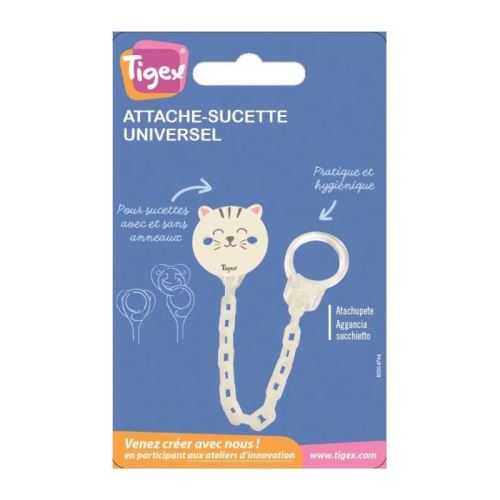 TIGEX Attache-sucette Chainette Universel Chat