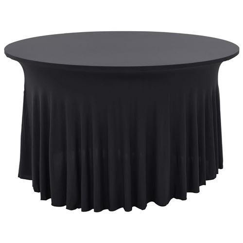 vidaXL Nappes élastiques de table avec jupon 2 pcs 150x74cm Anthracite