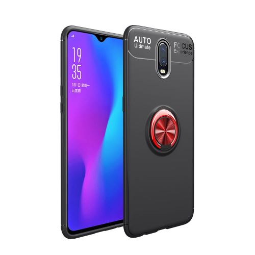 Coque en TPU béquille annulaire noir/rouge pour votre OnePlus 6T