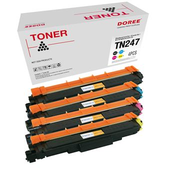 Brother TN243 Noir et Couleur, 4 cartouches toners compatibles TN