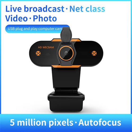 Caméra Web 5MP Autofocus HD 1080P USB Web Cam pour PC de bureau avec  microphone