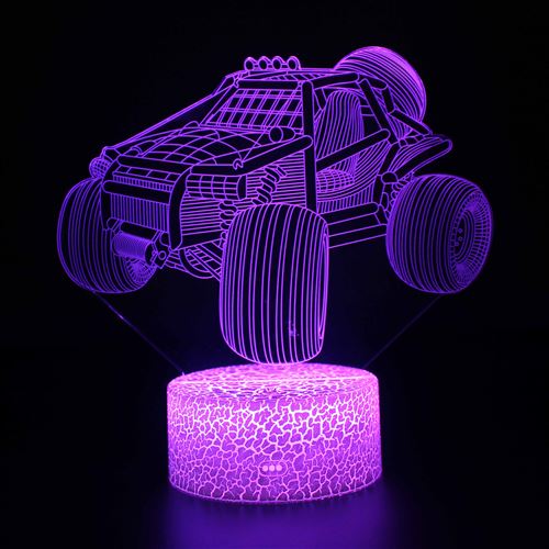 Stack Lampe 3D Tactile Veilleuses Enfant 7 Couleurs Avec Telecommande - Voiture #119 - Image 2