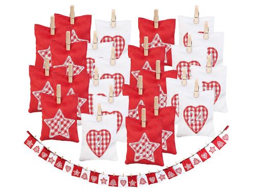 Guirlande calendrier de l'Avent avec 24 sachets à remplir