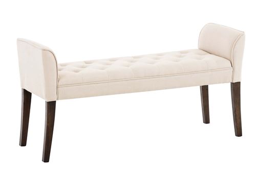 Banquette style Chersterfield Cleopatra en tissu , Crème/Antique foncé