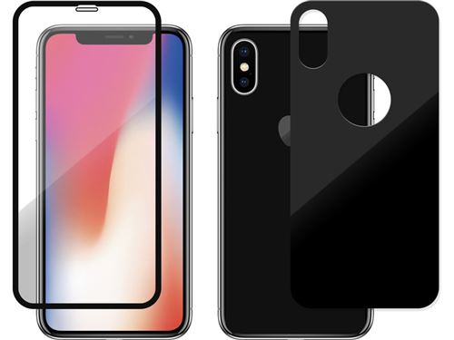Accessoire Téléphone Mobile Protège écran Novodio Total Armor 9H Glass Noir - Vitres protection avant/arrière iPhone X