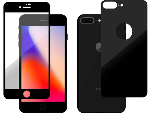 Accessoire Téléphone Mobile Protège écran Novodio Total Armor 9H Glass Noir - Vitres protection avant/arrière iPhone 8+