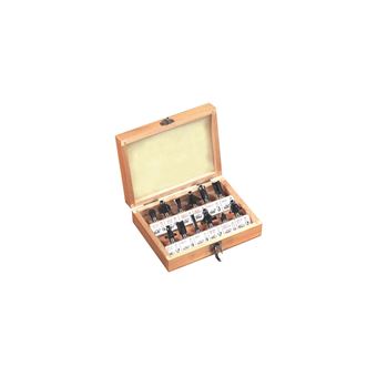 Jeu De 12 Fraises Fartools Queue 8mm - Coffret Bois Pour Défonceuse - Fraises De Qualité Professionnelle