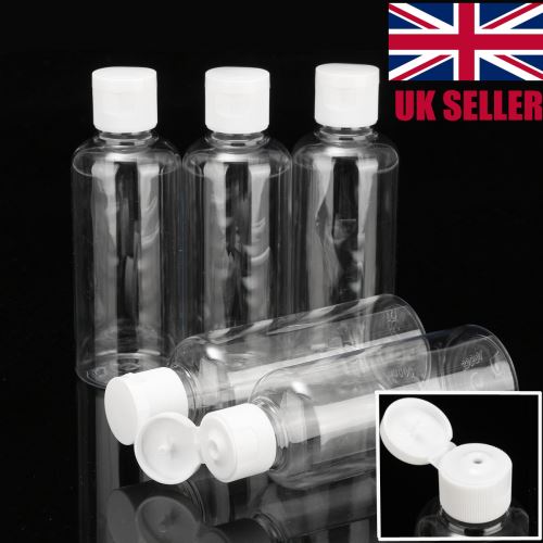 1/2 / 4pcs 100ml Flip Top Cap Bouteille Rechargeable Transparent Small