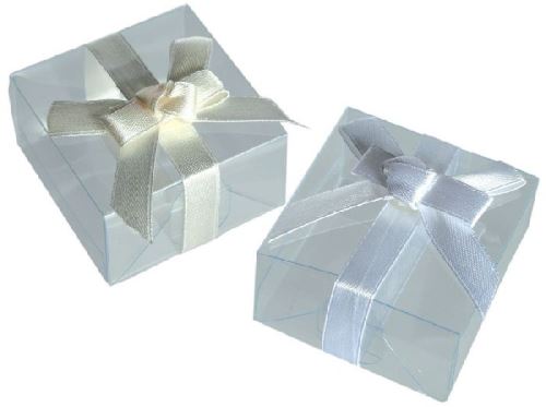 3 Boîtes cadeau avec noeud 5 x 5 cm - 3 couleurs assorties