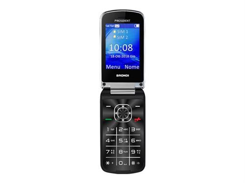 Cellulare brondi president 3"" gsm ultra sottile caratteri grandi dual sim gold italia senior phone