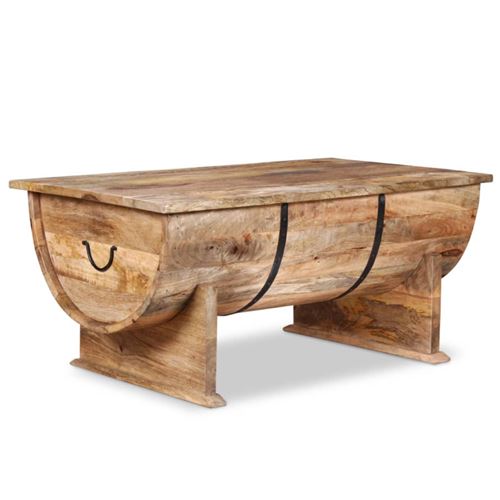Vidaxl Table Basse Bois De Manguier - 88 Cm - Image 3