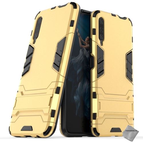 Housse etui coque rigide anti choc pour Huawei Honor 9X avec verre trempe - OR