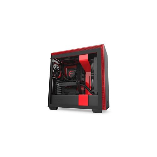 NZXT H series H710 - Tour - ATX étendu - panneau latéral fenêtré (verre trempé) - pas d'alimentation - noir mat, rouge mat - USB/Audio