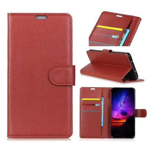 Etui en PU magnétique avec support marron pour votre Xiaomi Redmi Note 7