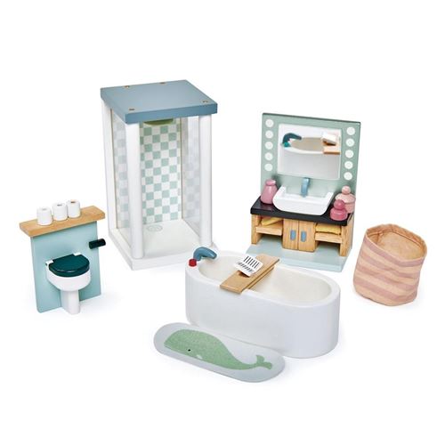 Tender Leaf Toys maison de poupée salle de bain junior 16 pièces