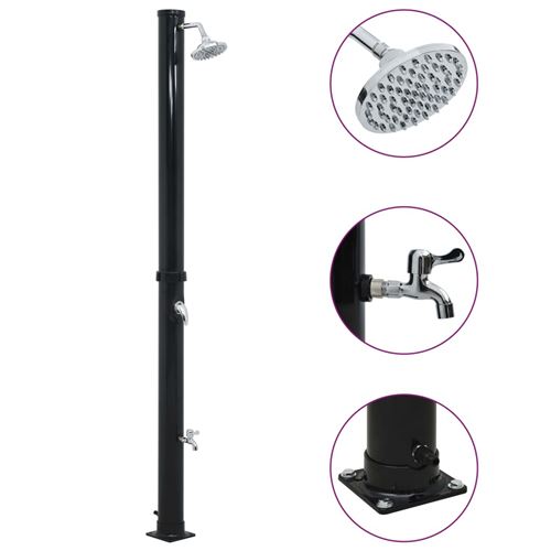 vidaXL Solardouche 20 L 220 cm zwart92310
