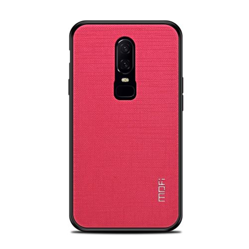 Coque en TPU hybride mince de tissu rose pour votre OnePlus 6