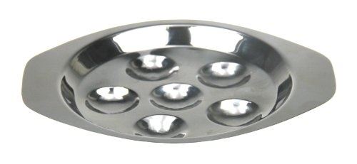 Utilhome 4615204 set de 6 assiettes a escargots 6 trous inox
