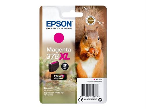 Epson 378XL - 9.3 ml - XL - magenta - original - blister - cartouche d'encre - pour Expression Home XP-8605, 8606; Expression Home HD XP-15000; Expression Photo XP-8505, 8700