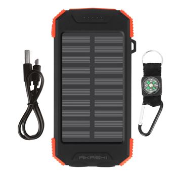 Batterie Externe Solaire Tac Tech 10 000 mAh - Noir