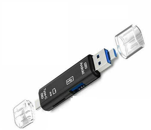 5 en 1 type C/USB 3.1/micro USB SD TF lecteur de carte mémoire OTG universel noir XSTONE