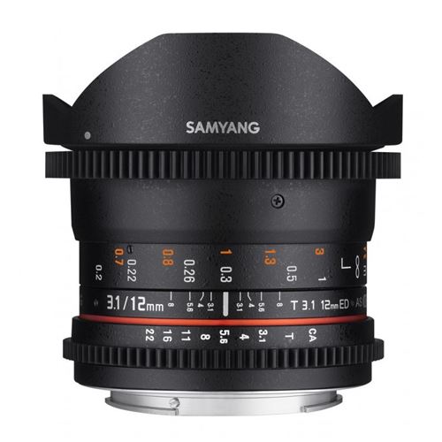 Samyang objectif vidéo 12mm t3.1 fisheye vdslr canon