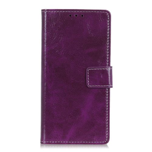Etui en PU crazy horse vintage violet pour votre Motorola P40 Power