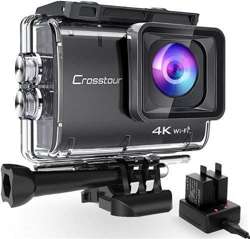 Caméra sport Crosstour CT9500 4K 50fps 20 Mégapixels 2 batteries Etanche Noir