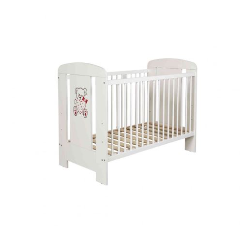 Lit bébé à barreaux 60x120 en bois blanc LT0004