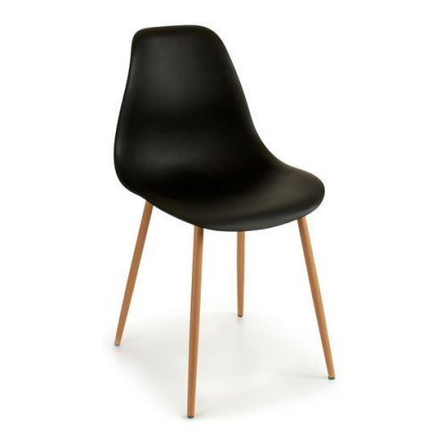 Chaise de Salle à Manger Gift Decor Plastique Bois (52 x 84 x 46 cm) Noir