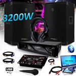 Pack sonorisation 2200w - enceintes + caisson + pieds - usb-bluetooth - bm sonic bms1512