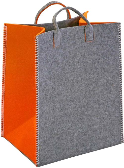 Versa - Panier en feutrine Naranja Gris et orange