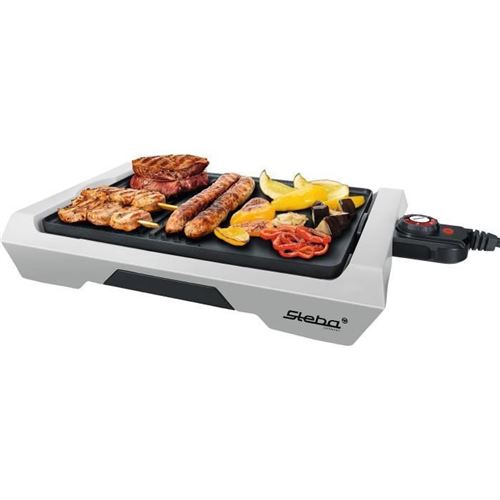 Steba 064500 Vg50 Grill De Table - 2000 W - Plaque De Cuisson Ceramique 35 X 25 Cm - Gris Et Noir