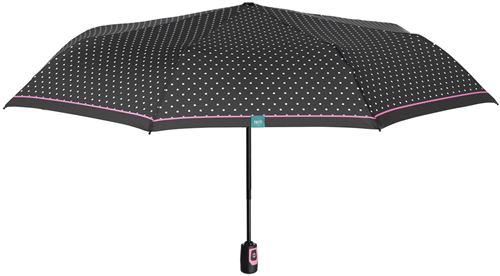 Perletti mini parapluie Polka Dots dames 98 cm microfibre noir