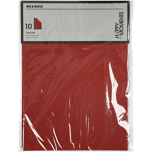 Creotime carton texturé 21 x 29,7 cm 10 pièces rouge