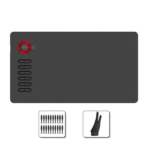 Tablette Graphique VEIKK A15 Avec Stylet ,10*6 Pouces ,Compatible PC Window et Mac OS - Rouge