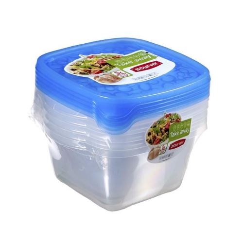 CURVER Lot boîtes hermétiques Take Away Carrée 5x1,1L