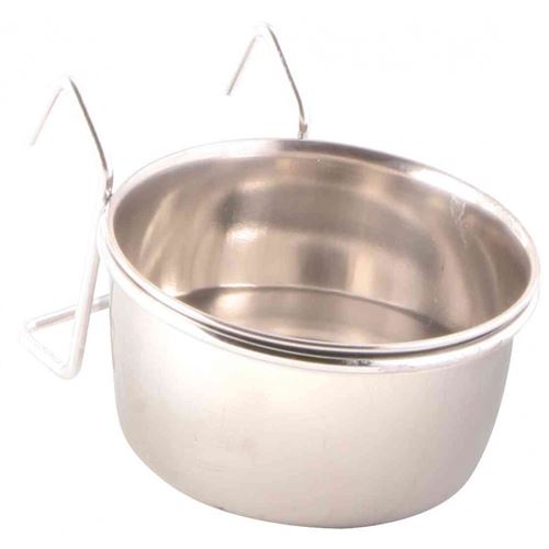 Mangeoire acier inoxydable avec support 150 ml ø7 cm oiseaux
